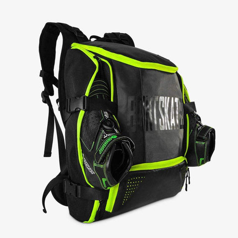 black-fluoro-yellow inline skate backpack