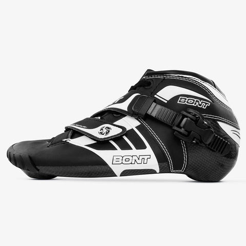 black-white bont inline speed skates