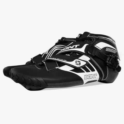 black-white bont inline speed skates