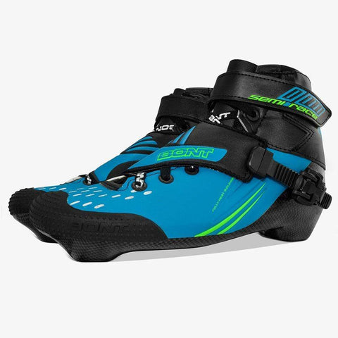 blue-black Bont racing skate